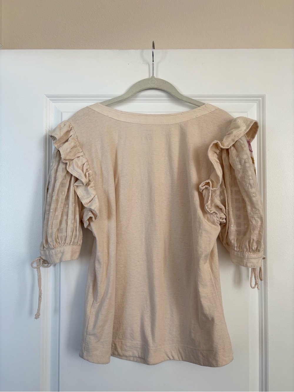 Anthropologie Embroidered Puff-Sleeve Top Size XL - Picture 9 of 9